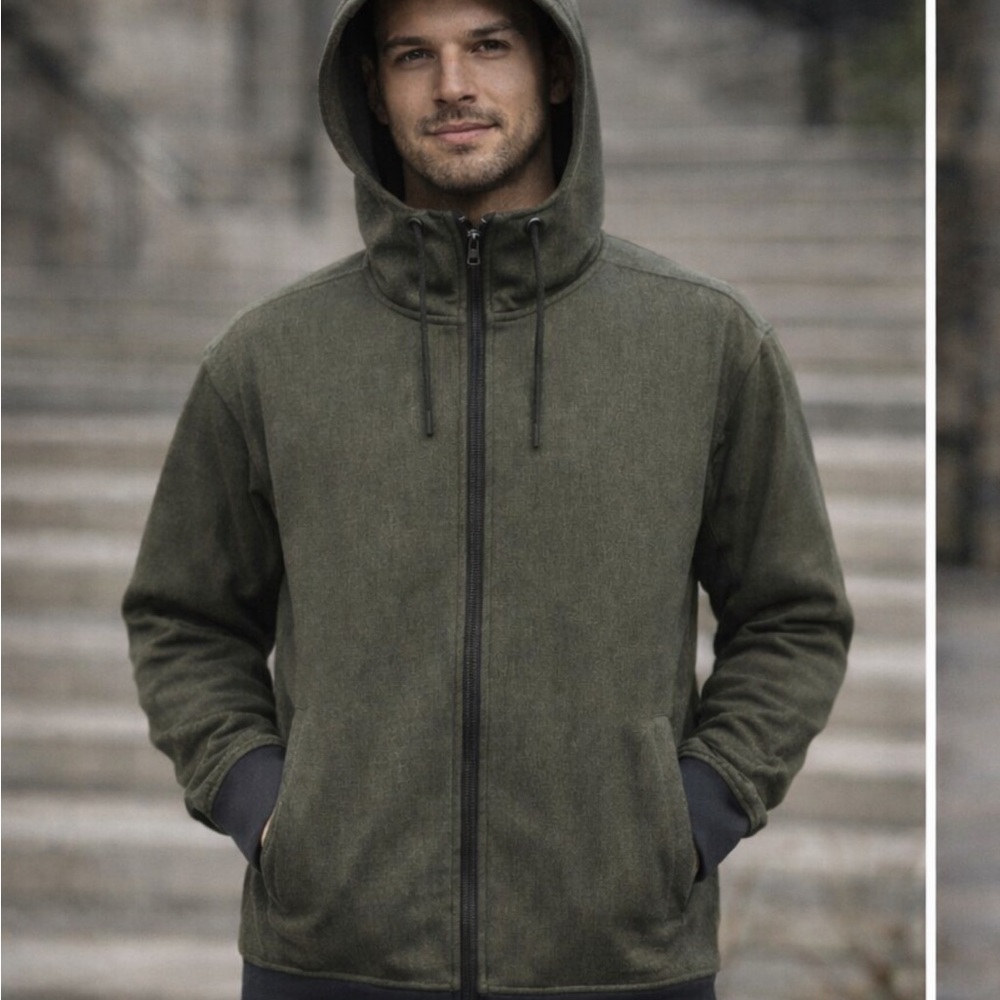 The North Face Men's Dark Green Zip-Up Light Jacket - Picture 2 of 6